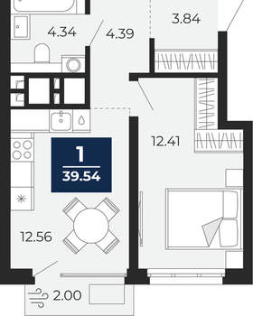 1-к квартира, вторичка, 38м2, 6/24 этаж
