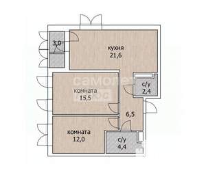 2-к квартира, вторичка, 62м2, 15/24 этаж