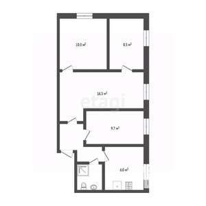4-к квартира, вторичка, 61м2, 3/5 этаж