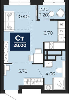 Студия квартира, вторичка, 29м2, 8/24 этаж