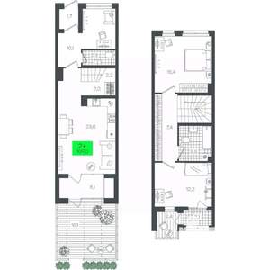 2-к квартира, строящийся дом, 109м2, 1/1 этаж