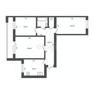 3-к квартира, вторичка, 60м2, 6/9 этаж