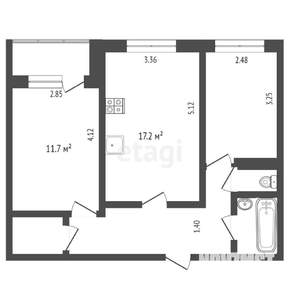 2-к квартира, вторичка, 52м2, 7/9 этаж