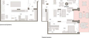 2-к квартира, вторичка, 175м2, 1/8 этаж