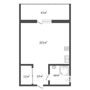 Студия квартира, вторичка, 33м2, 14/16 этаж