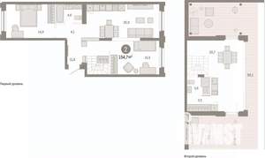2-к квартира, вторичка, 157м2, 8/16 этаж