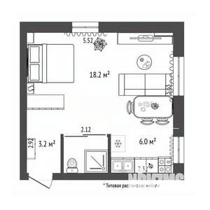 Студия квартира, вторичка, 31м2, 5/5 этаж