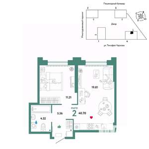 2-к квартира, вторичка, 41м2, 4/31 этаж