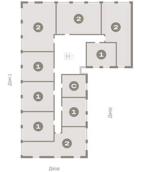 2-к квартира, вторичка, 70м2, 6/16 этаж