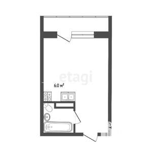 Студия квартира, сданный дом, 20м2, 7/15 этаж