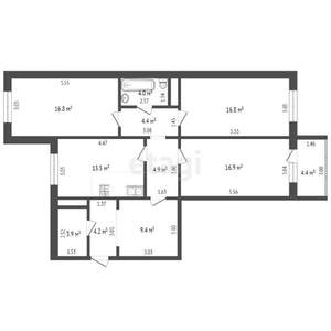 2-к квартира, вторичка, 71м2, 9/10 этаж