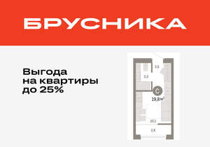 Студия квартира, вторичка, 20м2, 6/17 этаж