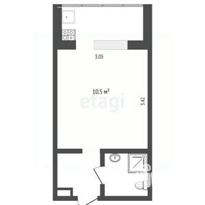 Студия квартира, вторичка, 15м2, 8/8 этаж