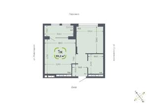 1-к квартира, вторичка, 39м2, 12/16 этаж