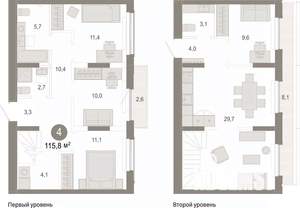 4-к квартира, вторичка, 116м2, 8/9 этаж