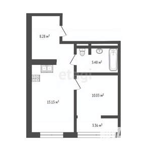 1-к квартира, вторичка, 41м2, 8/10 этаж