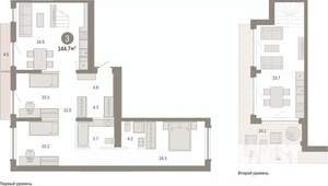3-к квартира, вторичка, 145м2, 8/8 этаж