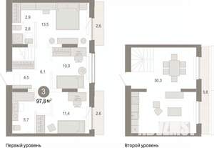 3-к квартира, вторичка, 98м2, 8/9 этаж