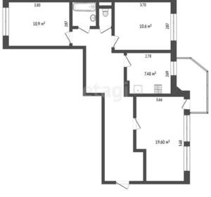 3-к квартира, вторичка, 72м2, 9/9 этаж