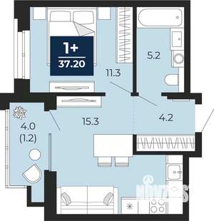 1-к квартира, вторичка, 37м2, 5/16 этаж