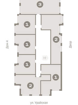 1-к квартира, вторичка, 42м2, 4/8 этаж