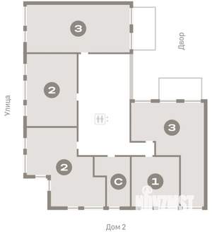 2-к квартира, вторичка, 93м2, 2/9 этаж