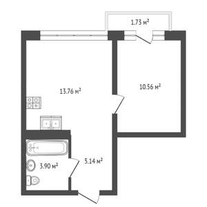 1-к квартира, вторичка, 33м2, 3/9 этаж