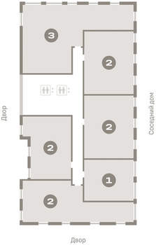 2-к квартира, вторичка, 74м2, 10/16 этаж