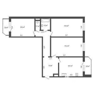 3-к квартира, вторичка, 90м2, 8/14 этаж