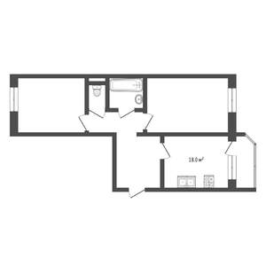 2-к квартира, вторичка, 68м2, 14/14 этаж