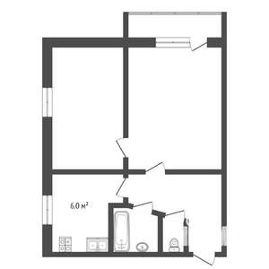 2-к квартира, вторичка, 39м2, 4/5 этаж