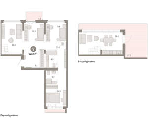 3-к квартира, вторичка, 129м2, 7/16 этаж