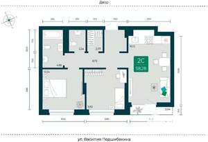 2-к квартира, вторичка, 58м2, 2/7 этаж