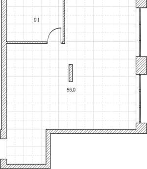 1-к квартира, сданный дом, 67м2, 3/8 этаж