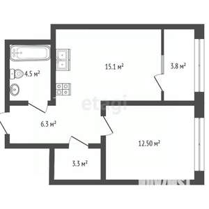 1-к квартира, вторичка, 45м2, 7/17 этаж