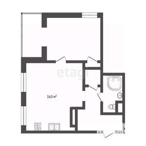 1-к квартира, вторичка, 49м2, 15/16 этаж