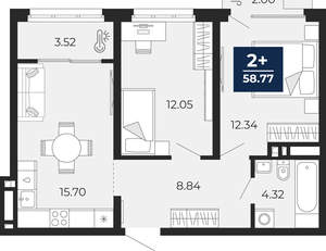 2-к квартира, вторичка, 57м2, 18/24 этаж