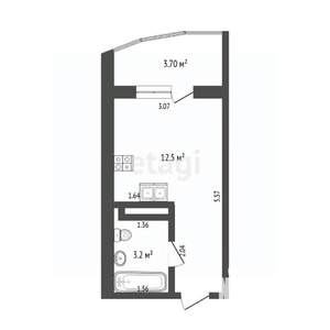 Студия квартира, вторичка, 18м2, 5/16 этаж