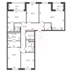 4-к квартира, вторичка, 125м2, 10/23 этаж