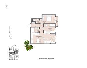 3-к квартира, вторичка, 70м2, 12/24 этаж