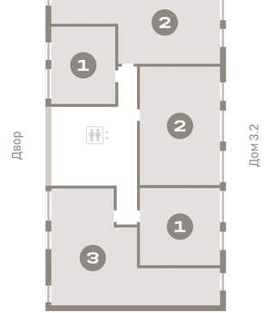 2-к квартира, вторичка, 76м2, 6/25 этаж