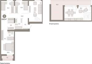3-к квартира, вторичка, 137м2, 8/25 этаж