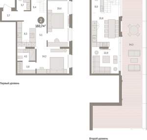 2-к квартира, вторичка, 161м2, 7/16 этаж