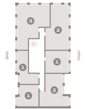 2-к квартира, вторичка, 61м2, 7/8 этаж