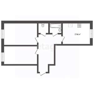 2-к квартира, вторичка, 57м2, 1/9 этаж