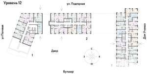 3-к квартира, строящийся дом, 49м2, 12/16 этаж