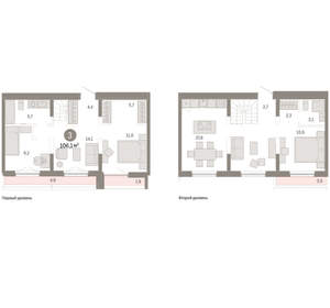3-к квартира, вторичка, 106м2, 6/17 этаж