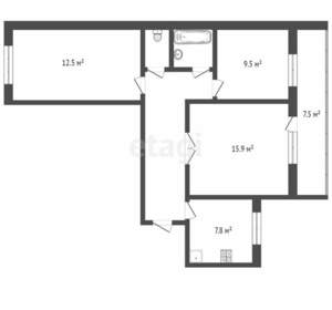 3-к квартира, вторичка, 60м2, 6/9 этаж