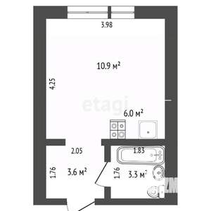 Студия квартира, вторичка, 22м2, 2/24 этаж
