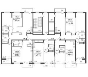 3-к квартира, сданный дом, 98м2, 2/24 этаж